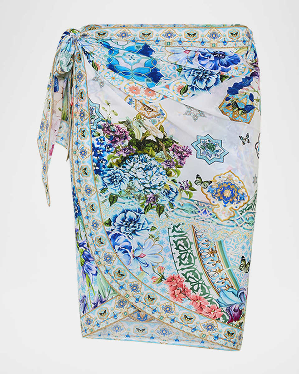 Sunrise in Sintra Short Eyelet Sarong Coverup